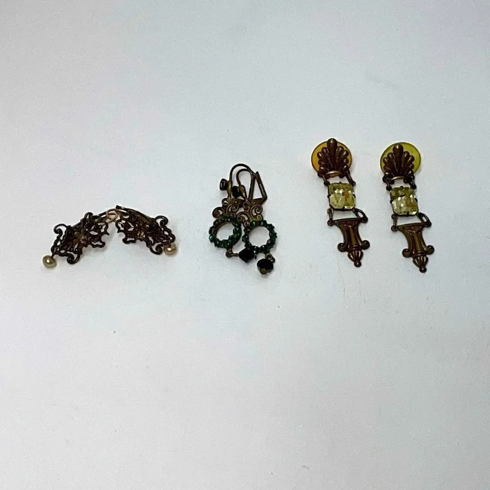 Lot of 3 Pair Vintage Earrings